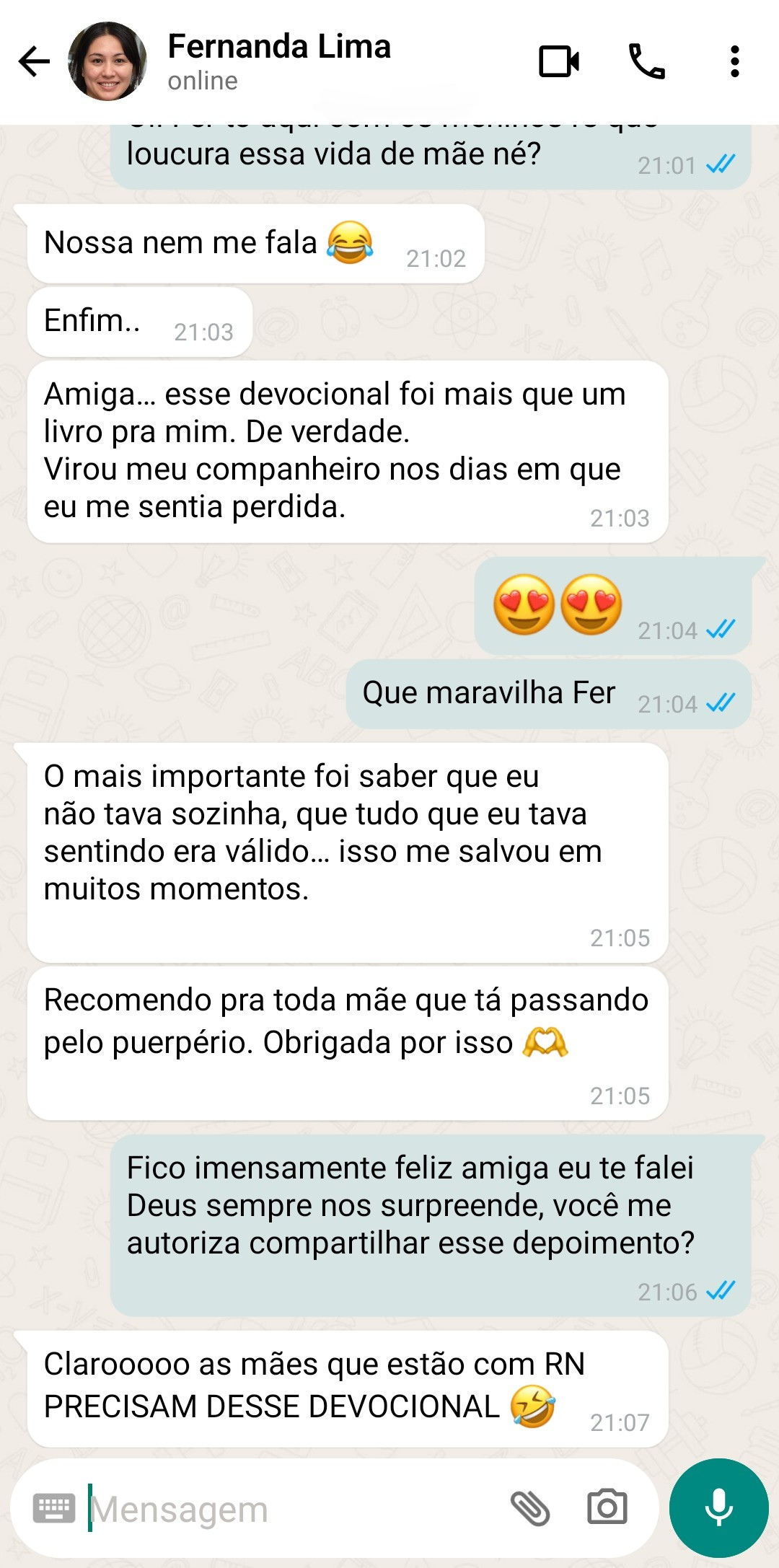 Depoimento da Fernanda