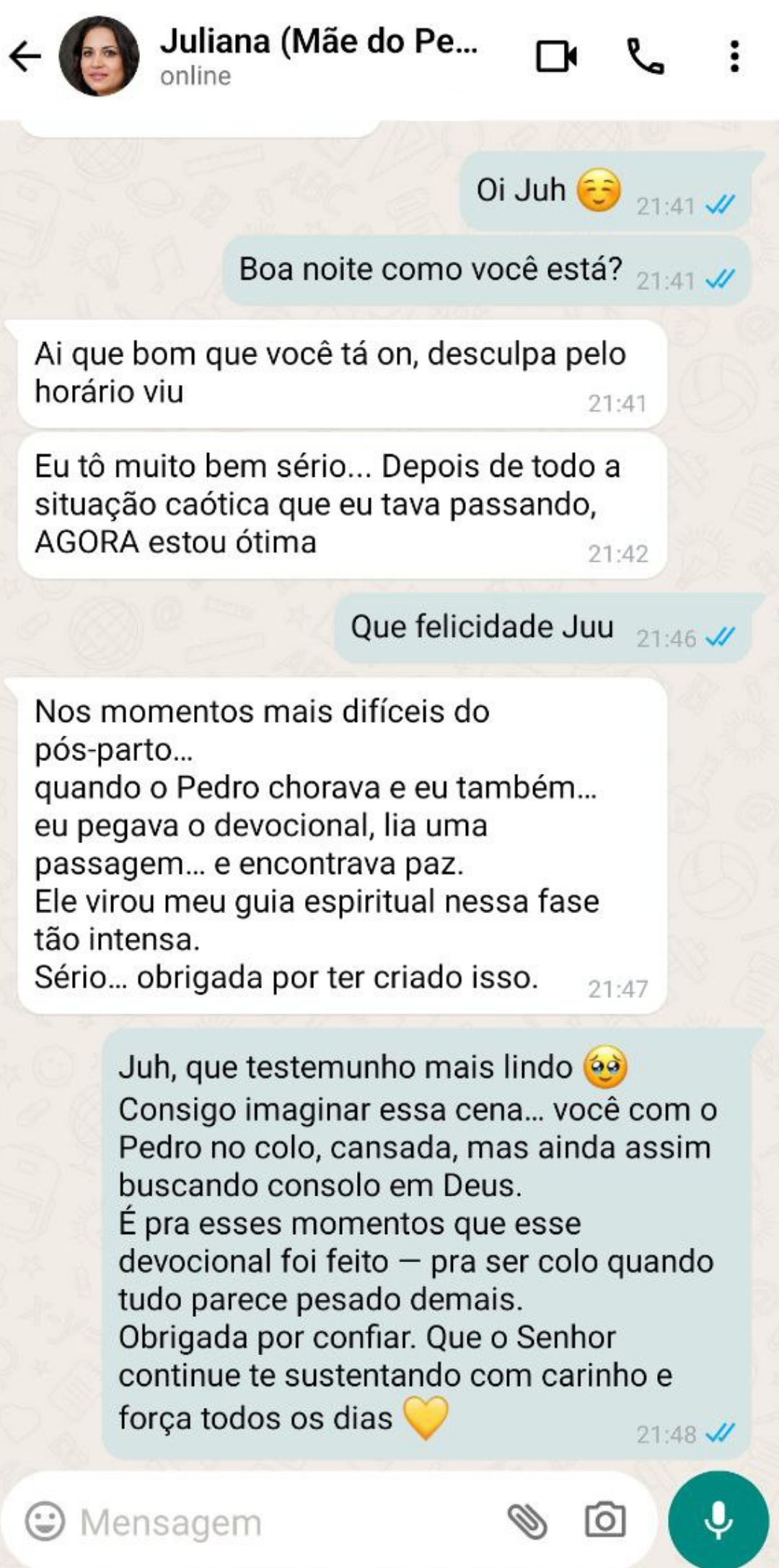 Depoimento da Juliana